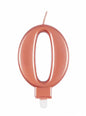 Vela de cumpleaños oro rosa número 0 - Unique | Funidelia