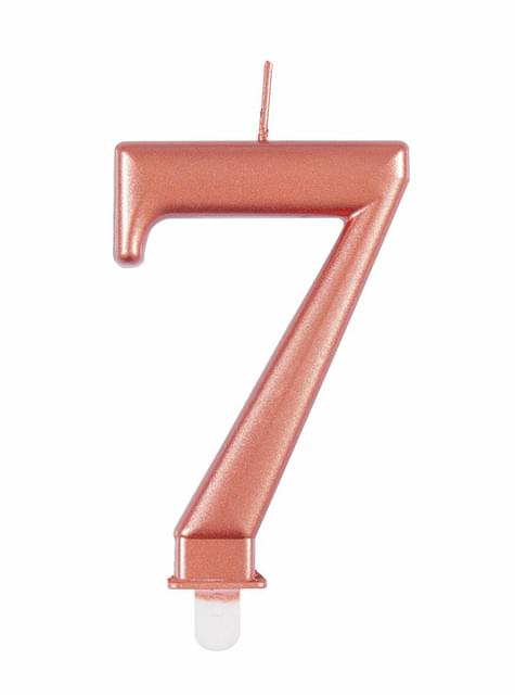 Vela de cumpleaños oro rosa número 7