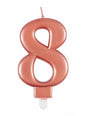 Vela de cumpleaños oro rosa número 8 - Unique | Funidelia