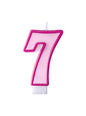 Vela de cumpleaños rosa número 7